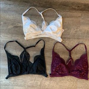 3 Victoria Secret Lace Bralettes